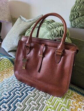 🌹Fossil RYDER Satchel Brown Leather